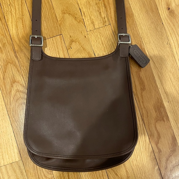 Coach Handbags - Coach Vintage Brown Leather Hippie Saddle Crossbody Bag